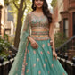 Designer Embroidered Semi Stitched Lehenga Set for Wedding and Festive Functions