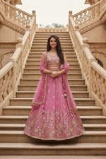 Designer Embroidered Semi Stitched Lehenga Set for Wedding and Festive Functions