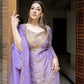 Designer Embroidered Silk Palazzo Suit with Dupatta