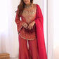 Designer Embroidered Silk Palazzo Suit with Dupatta