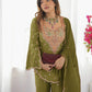 Designer Embroidered Silk Palazzo Suit with Dupatta