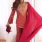 Designer Embroidered Silk Palazzo Suit with Dupatta