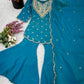 Designer Embroidered Silk Palazzo Suit with Dupatta