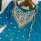 Designer Embroidered Silk Palazzo Suit with Dupatta