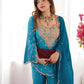 Designer Embroidered Silk Palazzo Suit with Dupatta