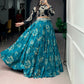 Designer Embroidered blouse with printed lehenga Set for Festive and Wedding Functions