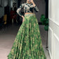 Designer Embroidered blouse with printed lehenga Set for Festive and Wedding Functions
