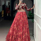 Designer Embroidered blouse with printed lehenga Set for Festive and Wedding Functions