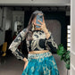 Designer Embroidered blouse with printed lehenga Set for Festive and Wedding Functions