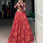 Designer Embroidered blouse with printed lehenga Set for Festive and Wedding Functions