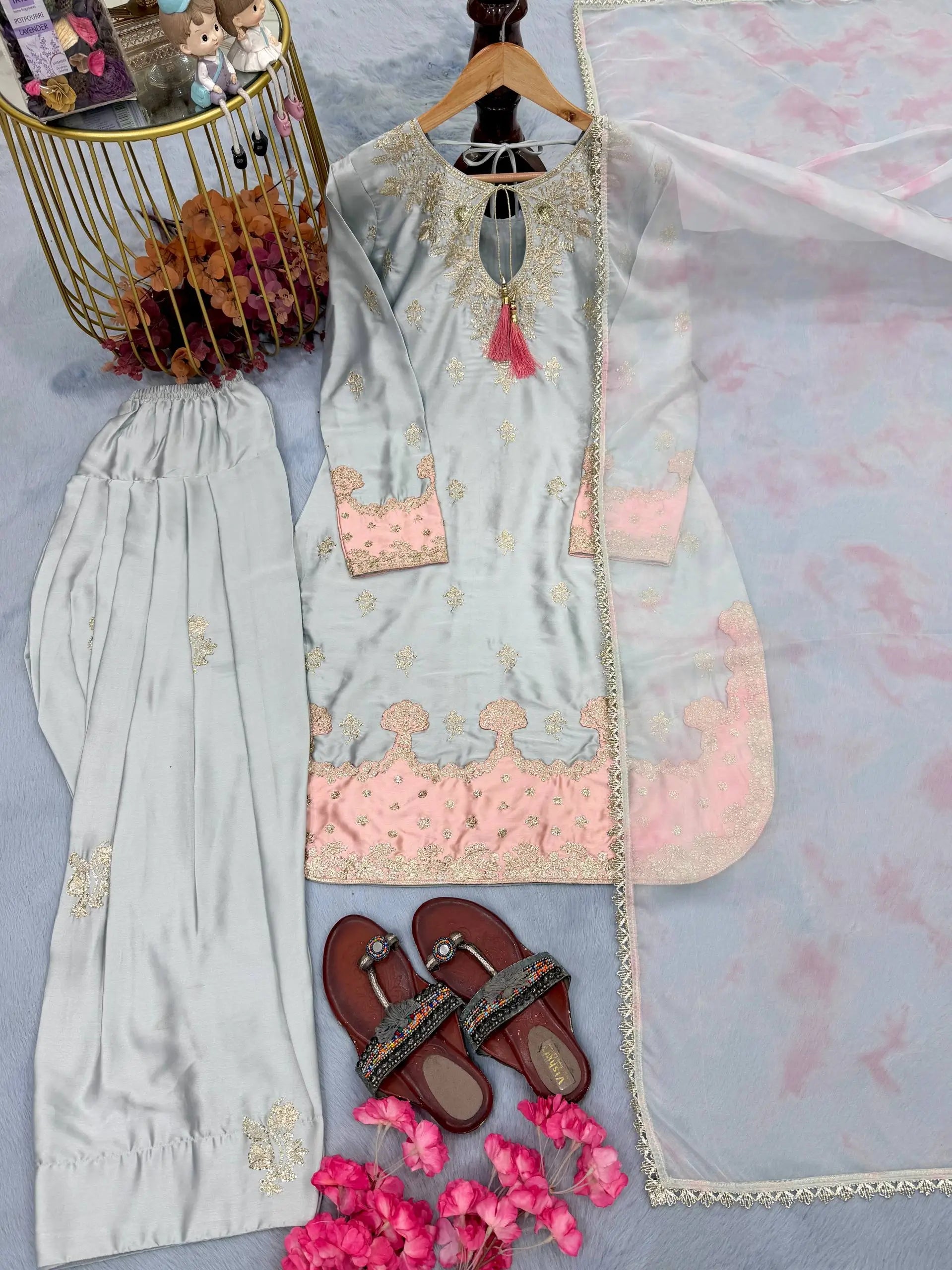 Designer Farshi Palazzo Suit for Festive and Wedding Occasions