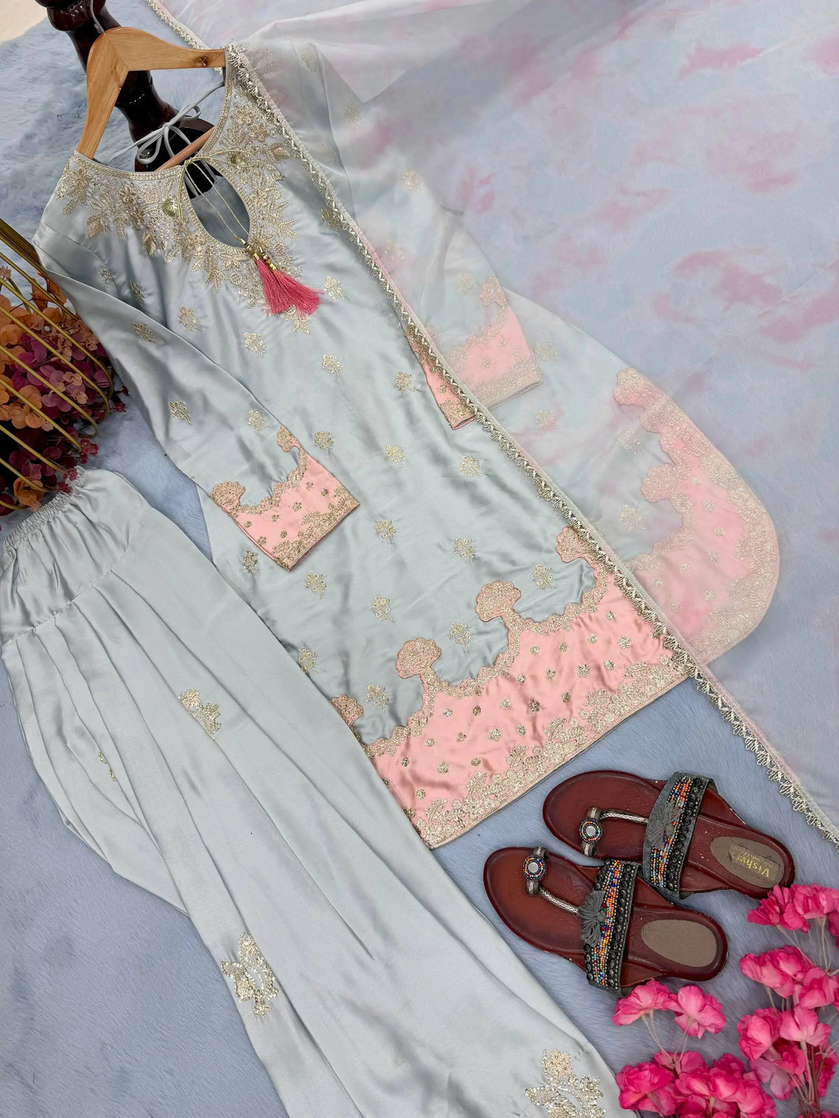 Designer Farshi Palazzo Suit for Festive and Wedding Occasions