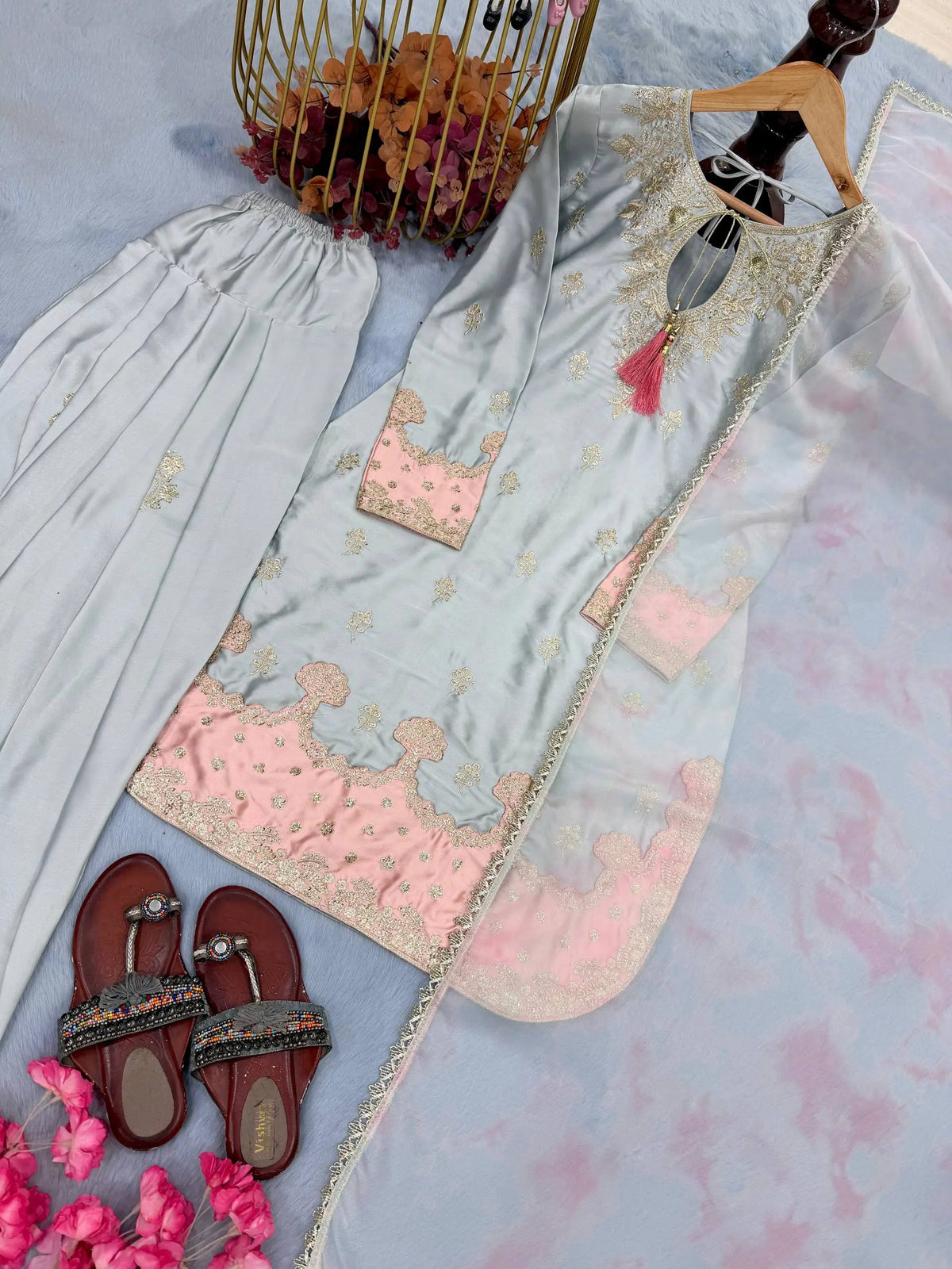 Designer Farshi Palazzo Suit for Festive and Wedding Occasions