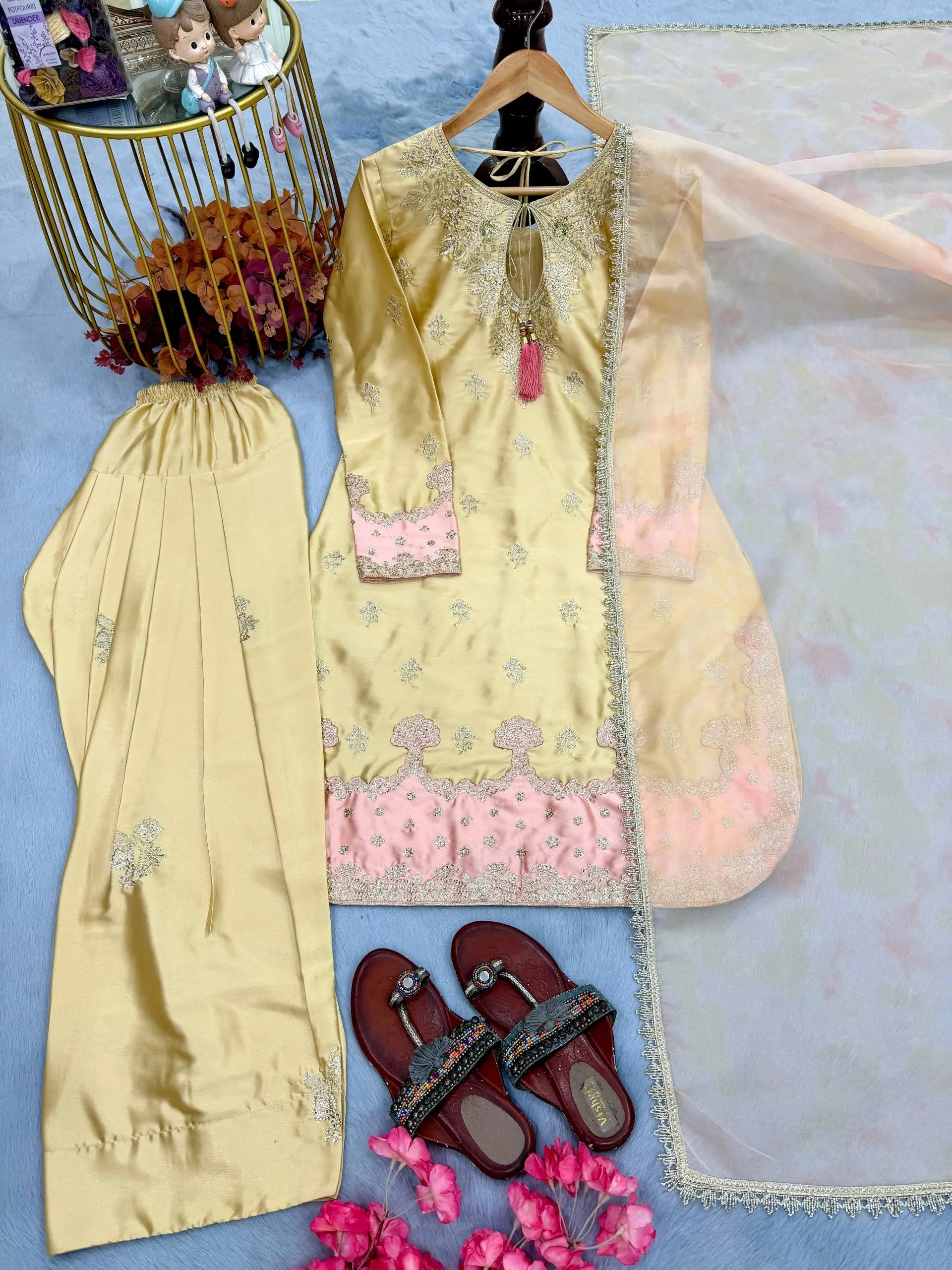 Designer Farshi Palazzo Suit for Festive and Wedding Occasions