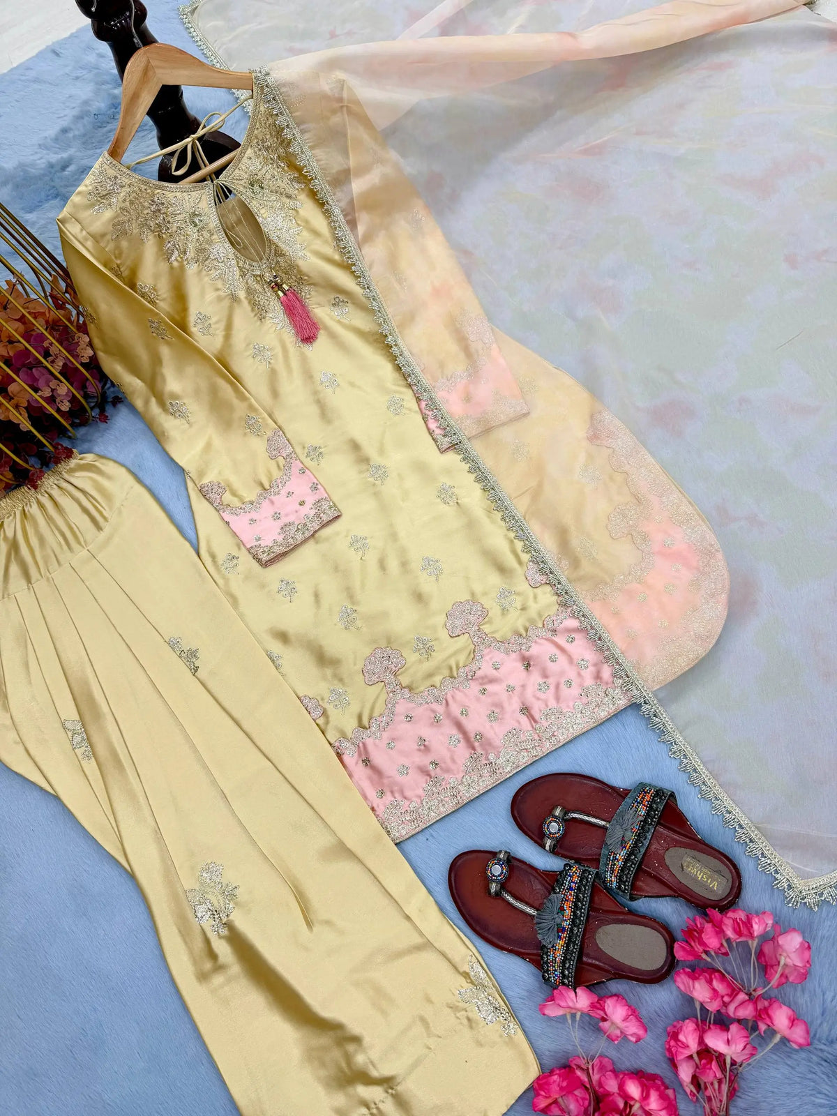 Designer Farshi Palazzo Suit for Festive and Wedding Occasions