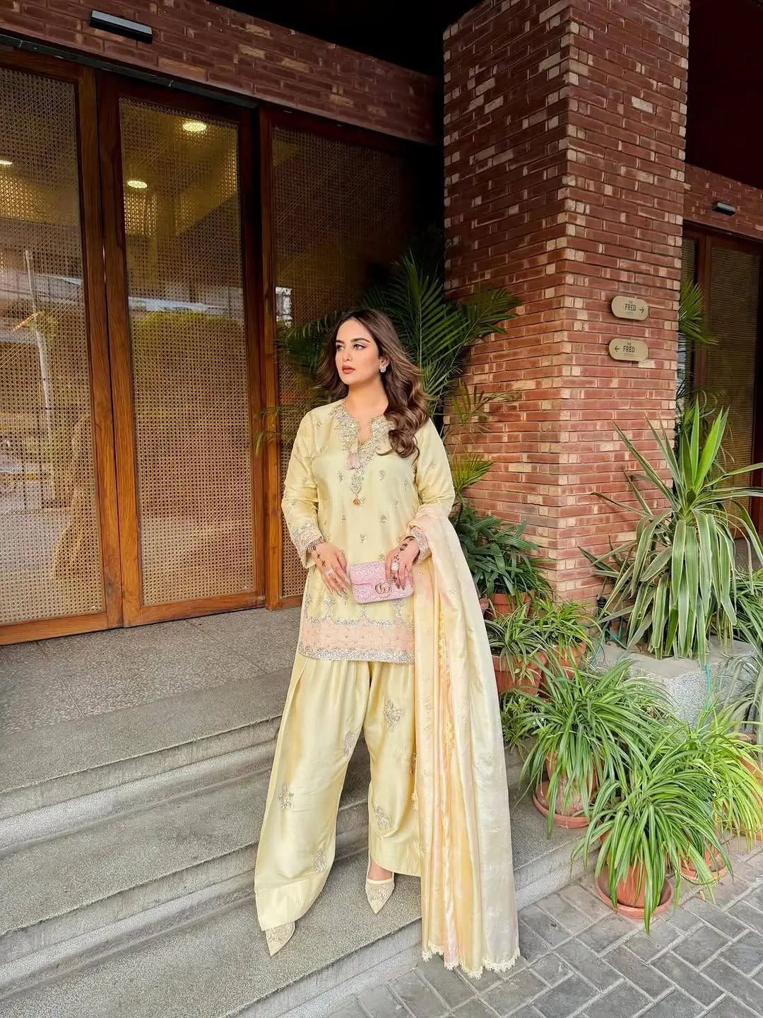 Designer Farshi Palazzo Suit for Festive and Wedding Occasions