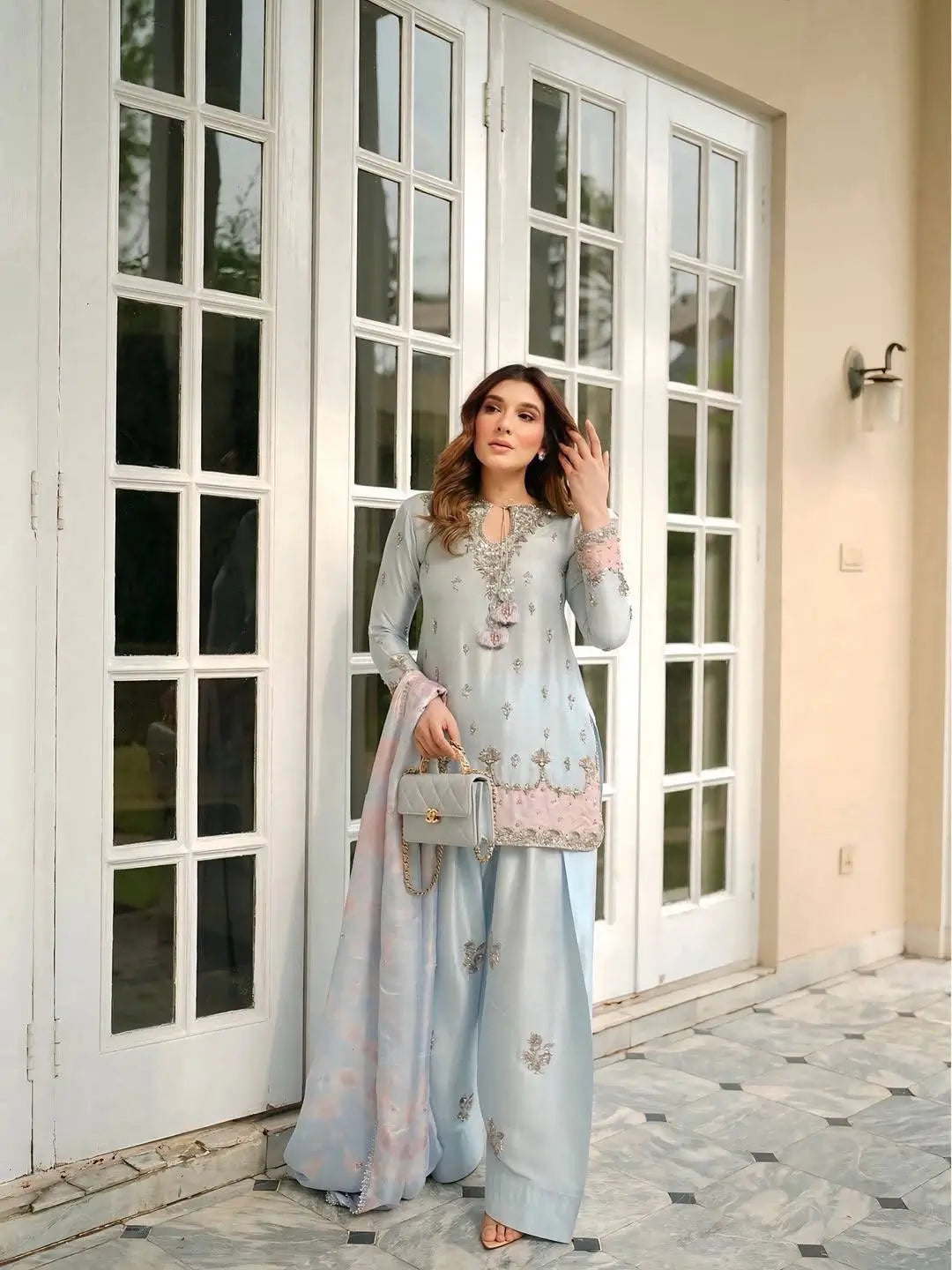 Designer Farshi Palazzo Suit for Festive and Wedding Occasions