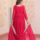 Designer Faux Blooming Georgette Gown with Dupatta – Zari & Sequins Work (Mehroon, Purple, Rani)