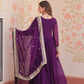 Designer Faux Blooming Georgette Gown with Dupatta – Zari & Sequins Work (Mehroon, Purple, Rani)