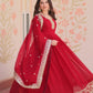 Designer Faux Blooming Georgette Gown with Dupatta – Zari & Sequins Work (Mehroon, Purple, Rani)