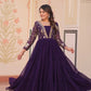 Designer Faux Blooming Gown with Heavy Flair | 12 Meter Layered Anarkali Gown with Sequins & Zari Embroidery – Purple, Rani, Rama