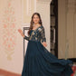 Designer Faux Blooming Gown with Heavy Flair | 12 Meter Layered Anarkali Gown with Sequins & Zari Embroidery – Purple, Rani, Rama