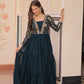 Designer Faux Blooming Gown with Heavy Flair | 12 Meter Layered Anarkali Gown with Sequins & Zari Embroidery – Purple, Rani, Rama