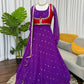 Designer Faux Georgette Anarkali Suit Set with Koti and Dupatta