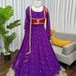 Designer Faux Georgette Anarkali Suit Set with Koti and Dupatta