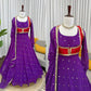 Designer Faux Georgette Anarkali Suit Set with Koti and Dupatta