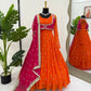Designer Faux Georgette Anarkali Suit Set with Koti and Dupatta