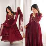 Designer Faux Georgette Anarkali Suit for Festive and Occasion Wear