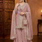 Designer Faux Georgette Chinon Sequins Sharara Set for Festive and Wedding Wear