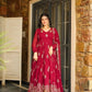 Designer Faux Georgette Embroidered Anarkali Gown Set