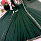 Designer Faux Georgette Embroidered Anarkali Set