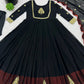 Designer Faux Georgette Embroidered Gown Set with Dupatta