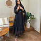 Designer Faux Georgette Embroidered Gown Set with Dupatta