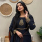 Designer Faux Georgette Embroidered Gown Set with Dupatta