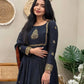 Designer Faux Georgette Embroidered Gown Set with Dupatta