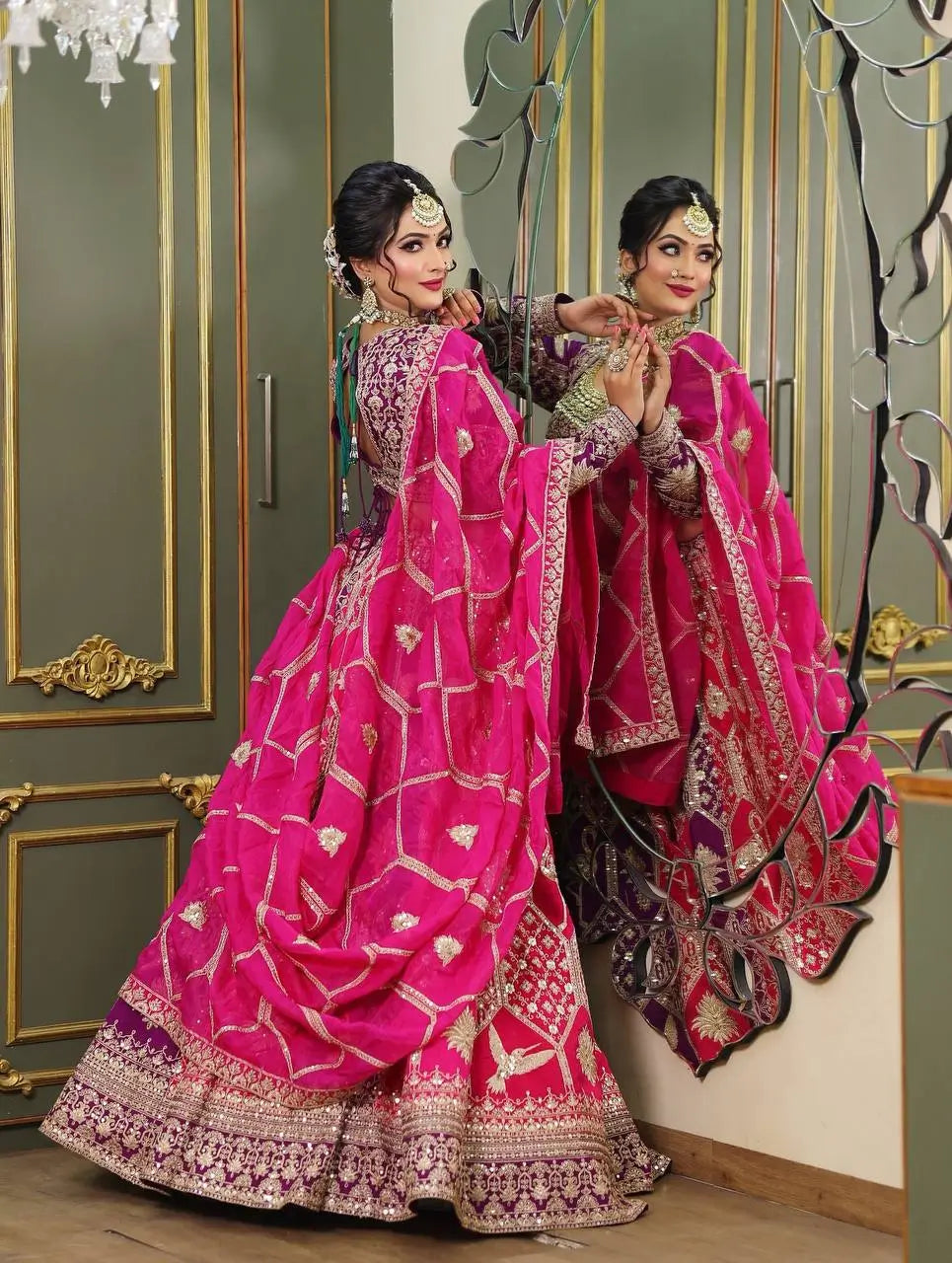Designer Faux Georgette Embroidered Lehenga Choli with Dupatta