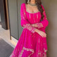 Designer Faux Georgette Embroidered Lehenga Set