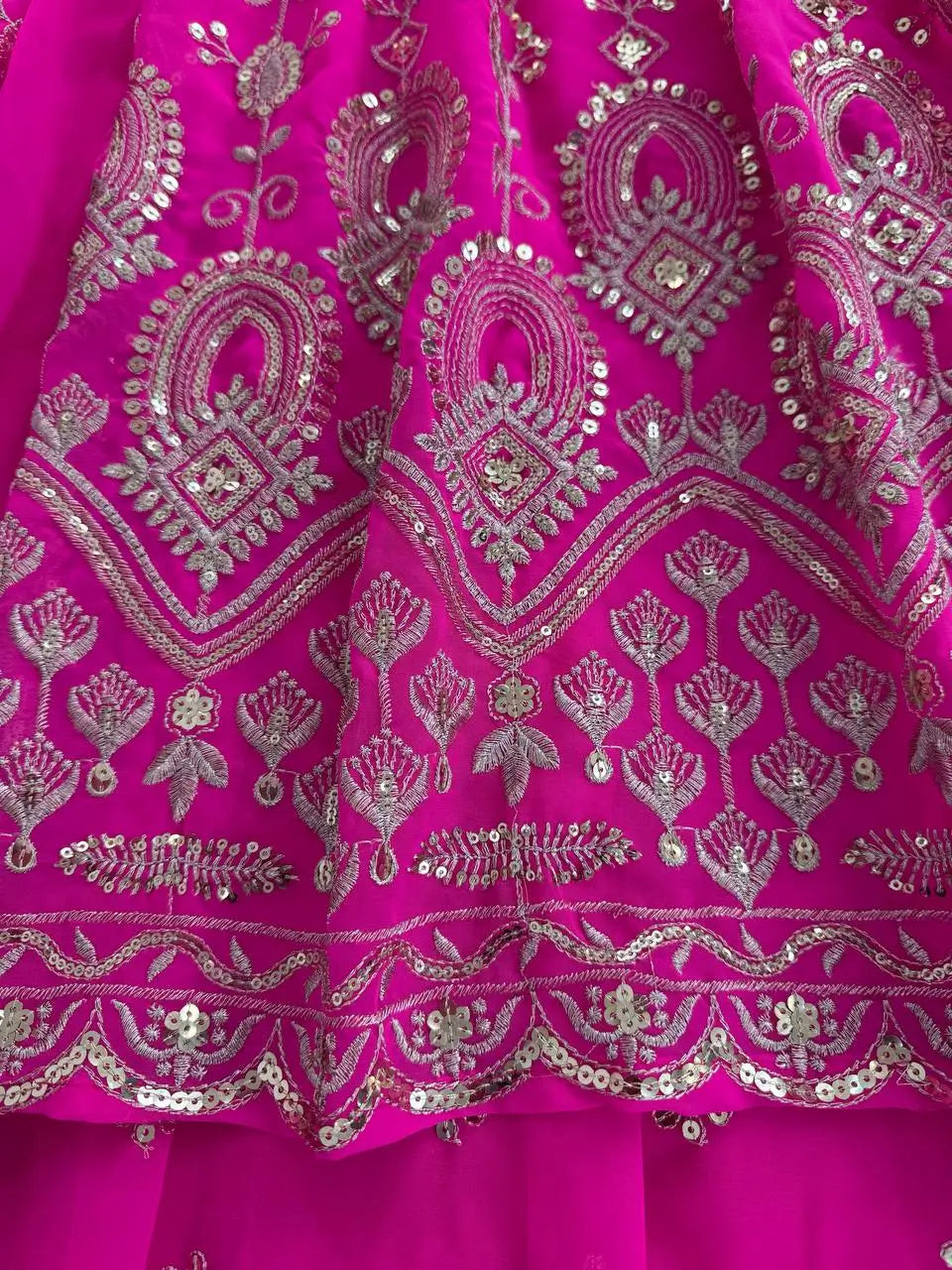 Designer Faux Georgette Embroidered Lehenga Set