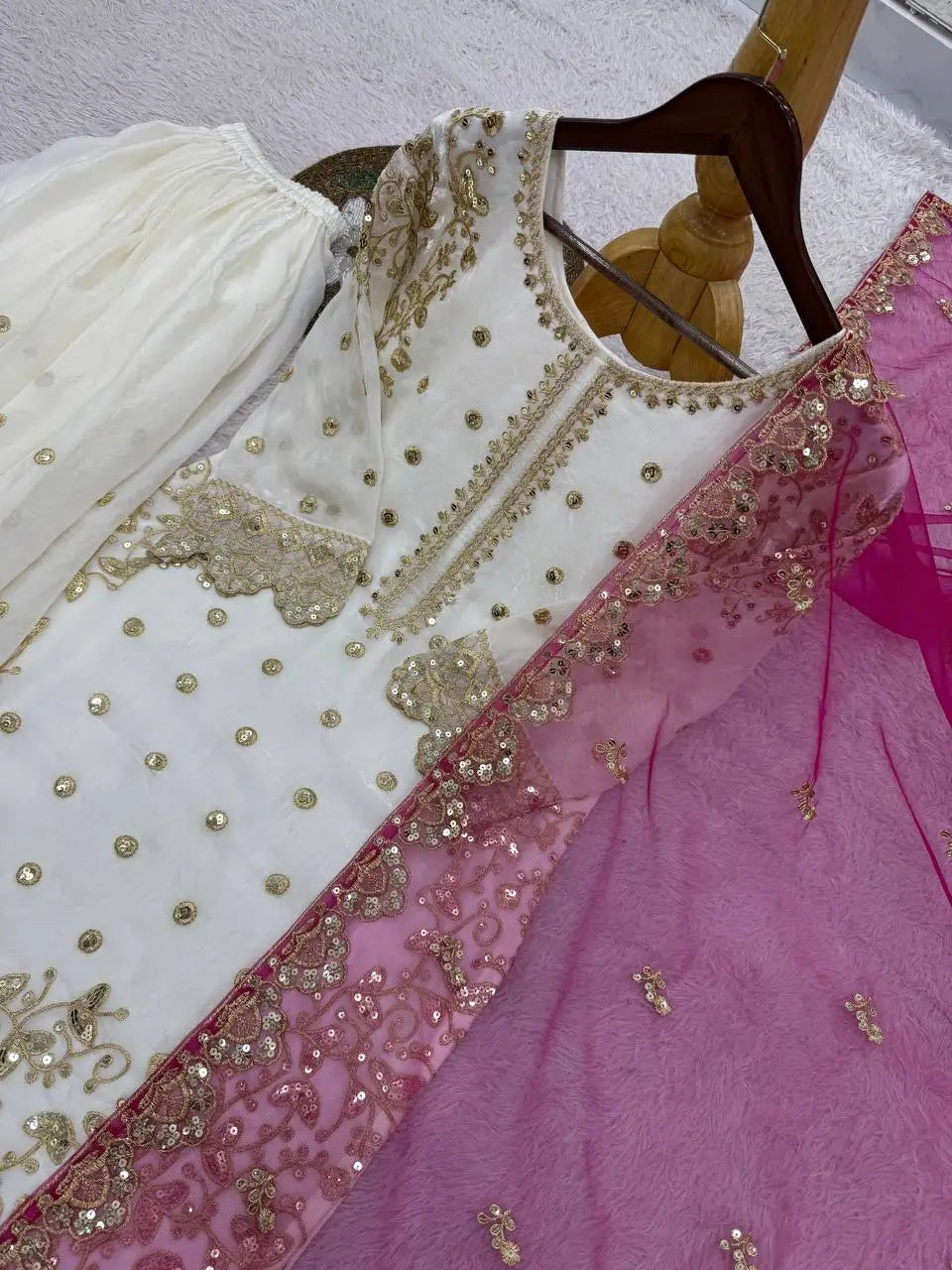 Designer Faux Georgette Embroidered Sharara Set