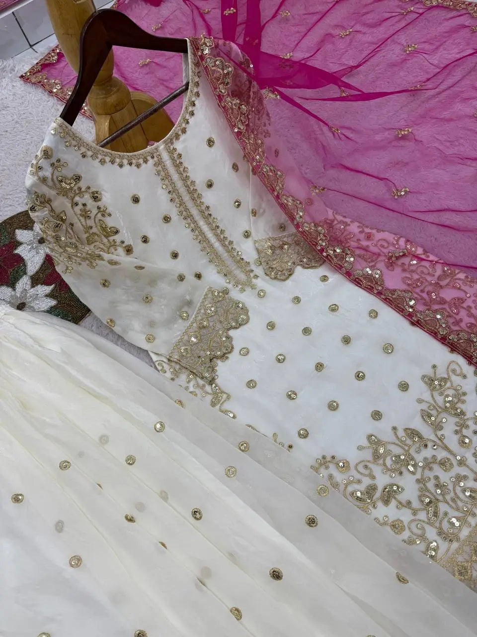 Designer Faux Georgette Embroidered Sharara Set