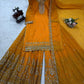 Designer Faux Georgette Embroidered Sharara Set with Dupatta | Mustard & Royal Blue | Festive & Wedding Wear