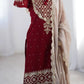 Designer Faux Georgette Embroidered Sharara Suit Set