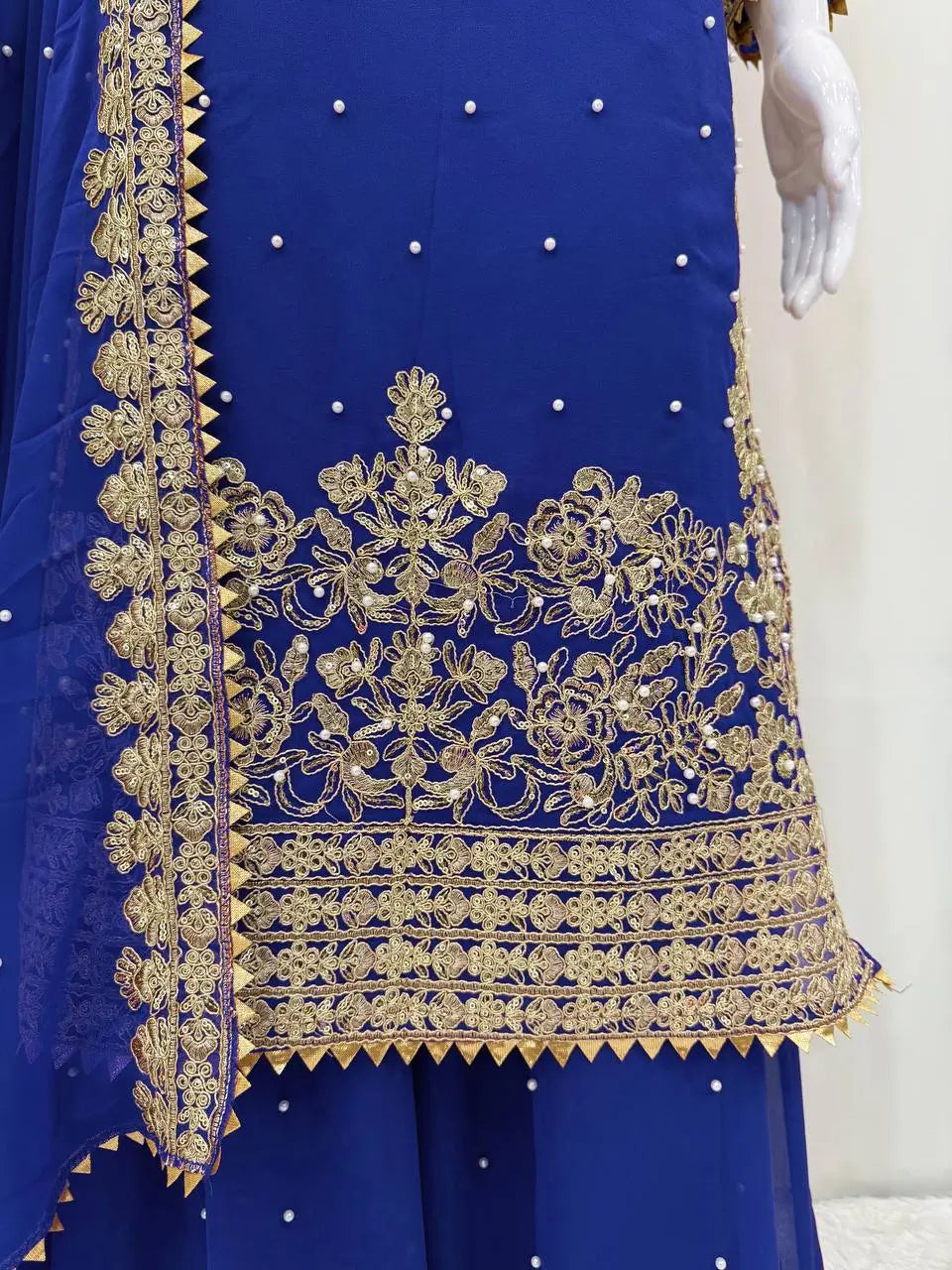Designer Faux Georgette Embroidered Suit Set
