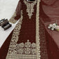 Designer Faux Georgette Embroidered Suit Set