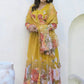 Designer Faux Georgette Floral Embroidered Gown Set