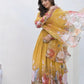 Designer Faux Georgette Floral Embroidered Gown Set